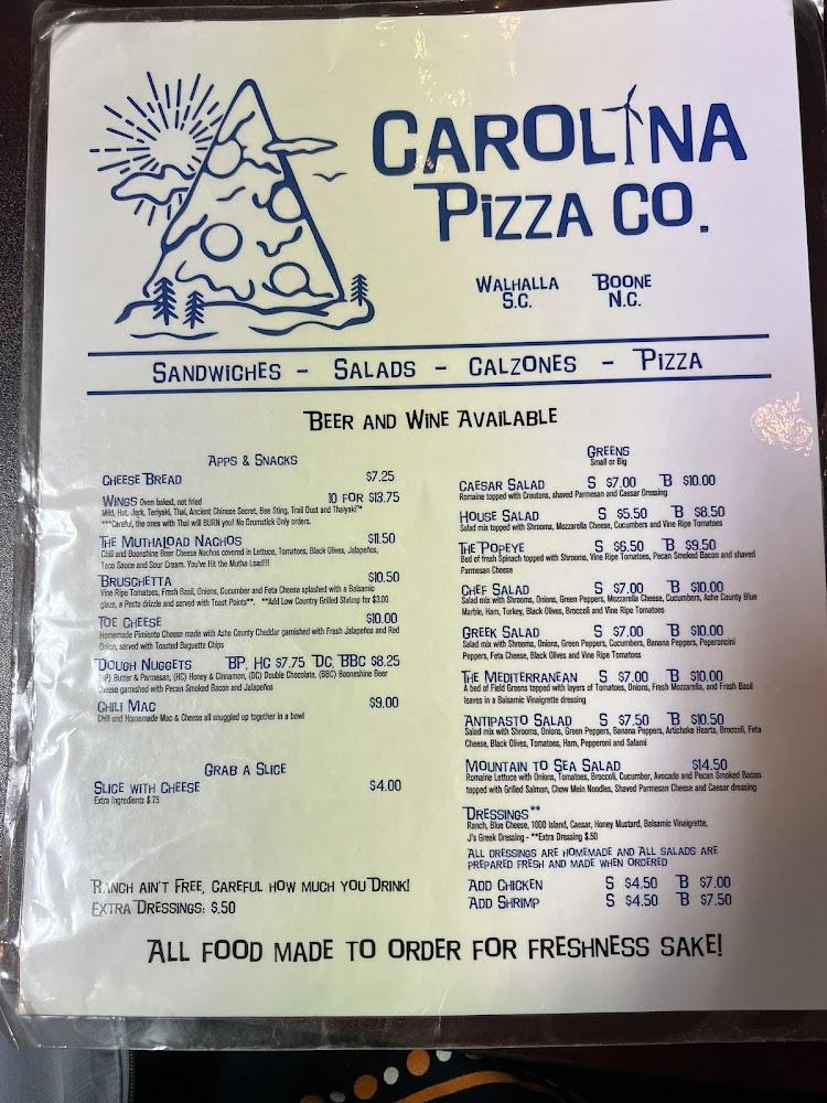 Carolina Pizza Co. Boone Menu image 2